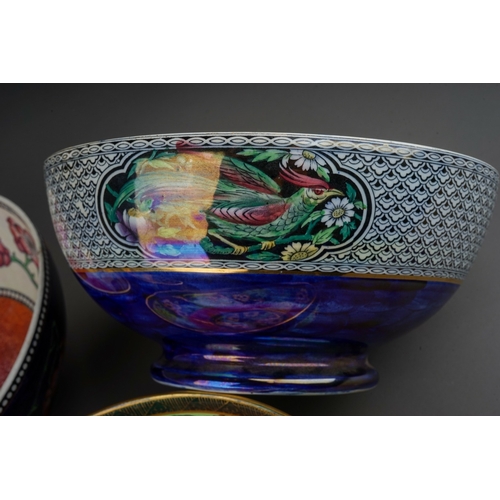 418 - Four Maling lustre ware Chinoiserie style bowls to include: 
1. 