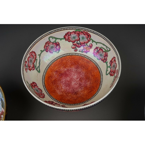 418 - Four Maling lustre ware Chinoiserie style bowls to include: 
1. 