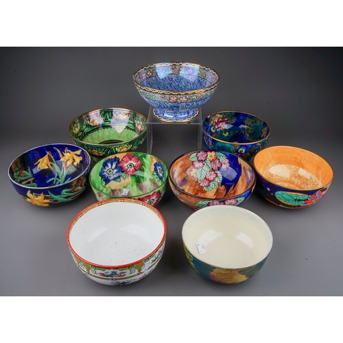 420 - Three early 20th Century Coronaware (S Hancock & Sons) bowls, the patterns include: Water Lily, Core... 