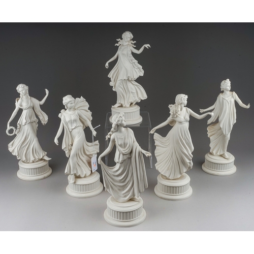 429 - A set of six Wedgwood for Compton & Woodhouse 'The Dancing Hours' Collection limited edition figures... 