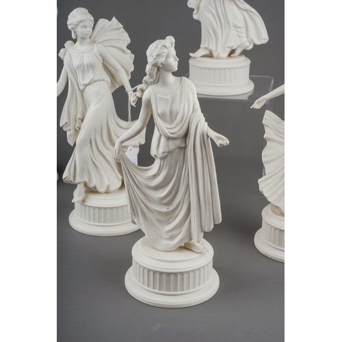 429 - A set of six Wedgwood for Compton & Woodhouse 'The Dancing Hours' Collection limited edition figures... 