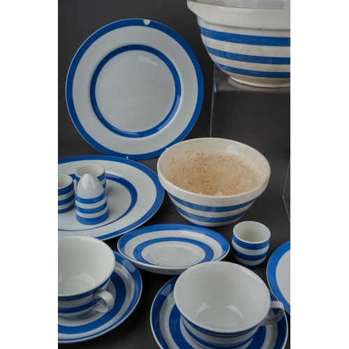 442 - A collection of early T.G Green Cornish ware blue and white kitchen  dinner and tea wares to include... 