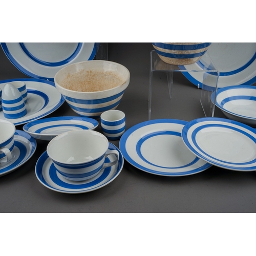 442 - A collection of early T.G Green Cornish ware blue and white kitchen  dinner and tea wares to include... 