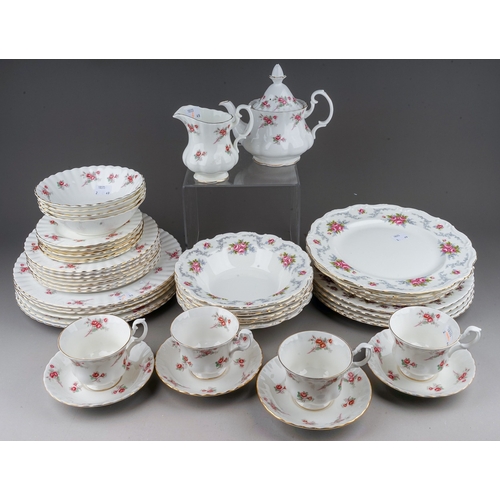 443 - A quantity of Royal Albert and Richmond table wares patterns, comprising a set of six Royal Albert '... 