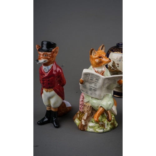 447 - Six pieces of Royal Doulton and other early 20th and later pottery, comprising a Royal Doulton figur... 