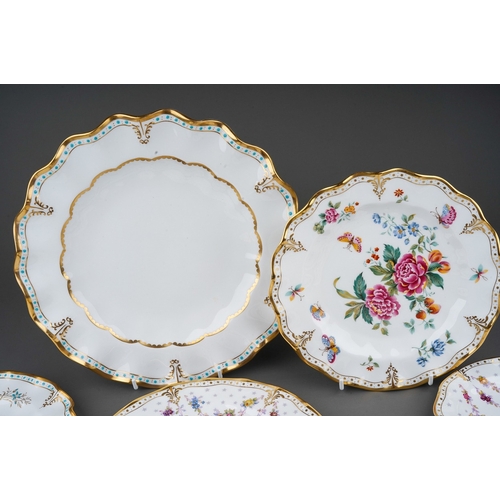 471 - Collection of 9 Royal Crown Derby flued plates in 3 different sizes. 3 Royal Antoinett pattern 3 Der... 