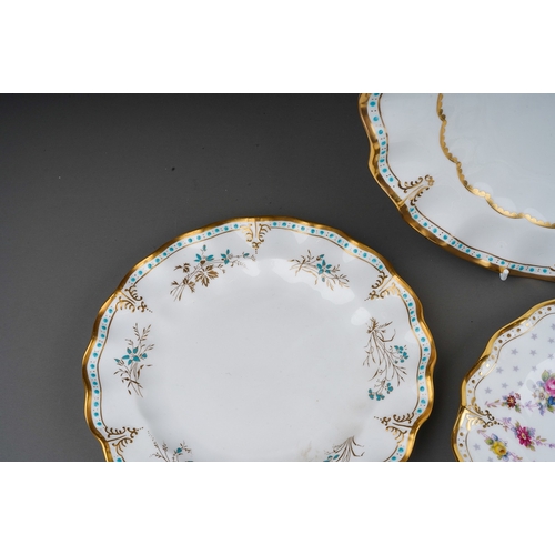 471 - Collection of 9 Royal Crown Derby flued plates in 3 different sizes. 3 Royal Antoinett pattern 3 Der... 