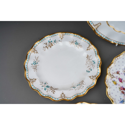 471 - Collection of 9 Royal Crown Derby flued plates in 3 different sizes. 3 Royal Antoinett pattern 3 Der... 