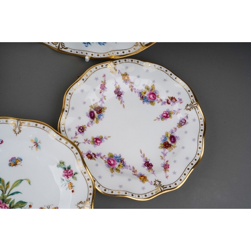 471 - Collection of 9 Royal Crown Derby flued plates in 3 different sizes. 3 Royal Antoinett pattern 3 Der... 