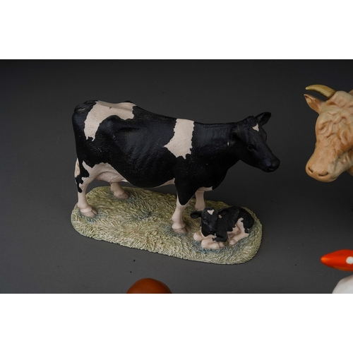 472 - Collection of Beswick and other animals to include Charolais bull, collie etc. ( 1 box)