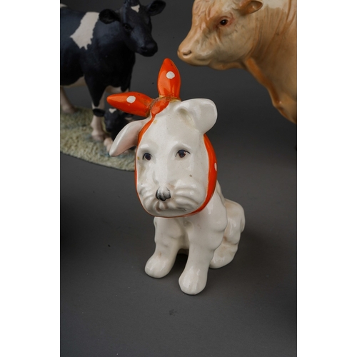 472 - Collection of Beswick and other animals to include Charolais bull, collie etc. ( 1 box)