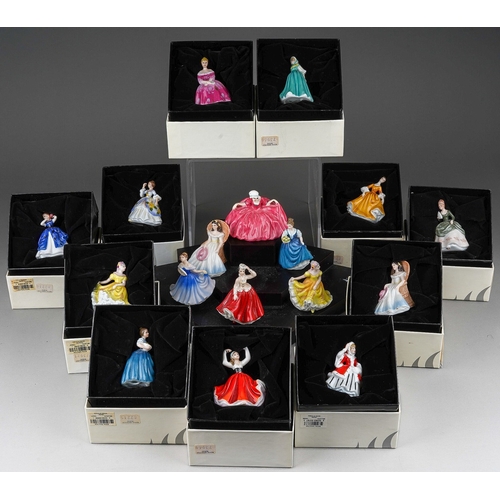 475 - Collection of 17 Royal Doulton miniature ladies, 11 boxed and 6 unboxed to include Polly Peachum M21... 