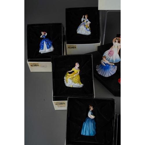 475 - Collection of 17 Royal Doulton miniature ladies, 11 boxed and 6 unboxed to include Polly Peachum M21... 