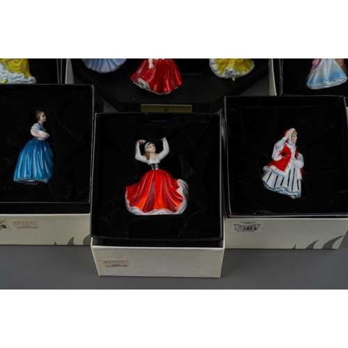 475 - Collection of 17 Royal Doulton miniature ladies, 11 boxed and 6 unboxed to include Polly Peachum M21... 