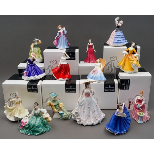 476 - Collection of 13 Royal Doulton figurines to include Ascot HN2356, Ninette, Stephanie, Annabel, Gail ... 