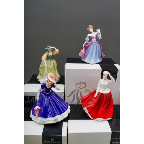 476 - Collection of 13 Royal Doulton figurines to include Ascot HN2356, Ninette, Stephanie, Annabel, Gail ... 