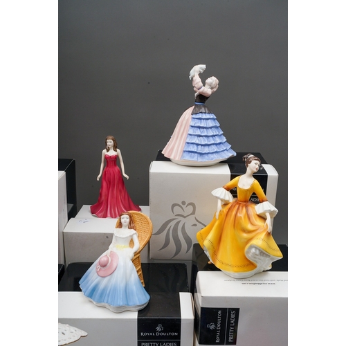 476 - Collection of 13 Royal Doulton figurines to include Ascot HN2356, Ninette, Stephanie, Annabel, Gail ... 