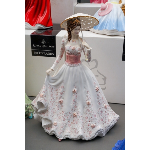 476 - Collection of 13 Royal Doulton figurines to include Ascot HN2356, Ninette, Stephanie, Annabel, Gail ... 