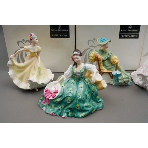 476 - Collection of 13 Royal Doulton figurines to include Ascot HN2356, Ninette, Stephanie, Annabel, Gail ... 