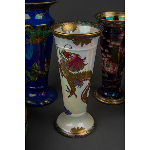 481 - A group of Maling lustre vases to include: 
1. a pair of 