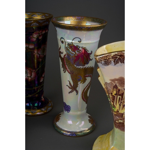 481 - A group of Maling lustre vases to include: 
1. a pair of 