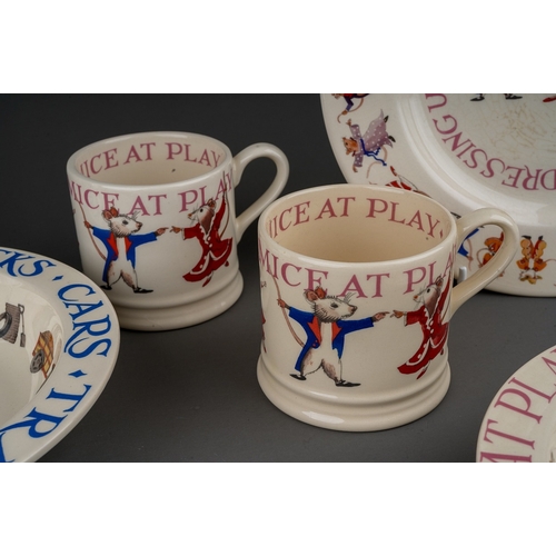 492 - Emma Bridgewater,  collection of nursery designs to include: 
Dancing Mice  a bowl, plate and two mu... 