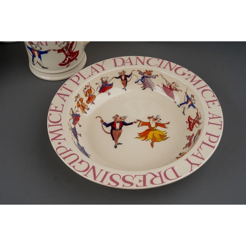 492 - Emma Bridgewater,  collection of nursery designs to include: 
Dancing Mice  a bowl, plate and two mu... 