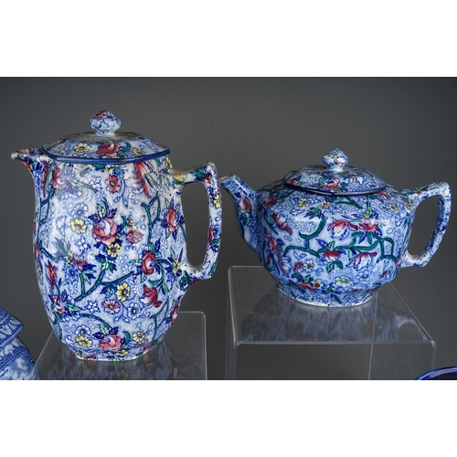 495 - Assorted ceramics to include: two Ringtons Ltd blue and white tea cannisters and three various Ringt... 