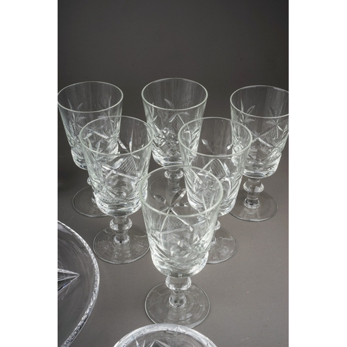 510 - Assorted glassware including candlestick, wine glasses, tumblers, serving dish, vase, salts, ring ho... 