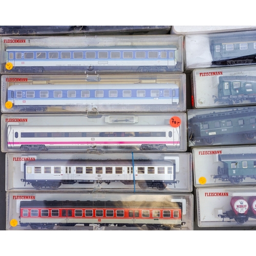 522 - One tray of mainly Fleishmann and Marklin HO scale boxed European outline wagons and coaches