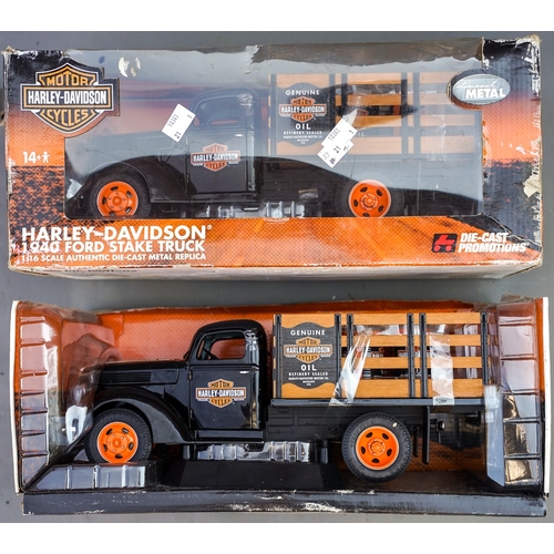 524 - Harley Davidson Motor Cycles diecast promotions 1940 Ford Skate truck 1/16 scale boxed plus a Harley... 