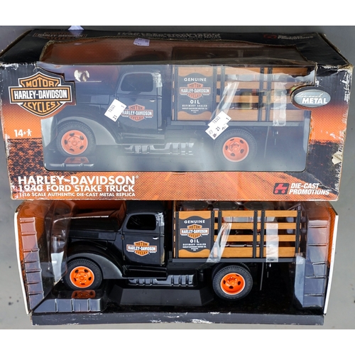 524 - Harley Davidson Motor Cycles diecast promotions 1940 Ford Skate truck 1/16 scale boxed plus a Harley... 