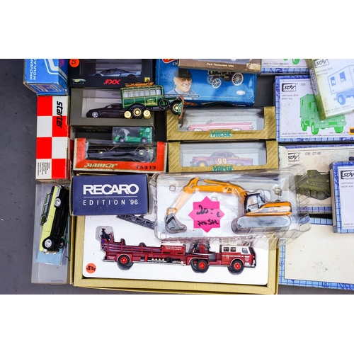 532 - A boxed Minichamps 1/18 scale Tempo 3 wheeler box van.  Assorted due-cast cars and model kits etc