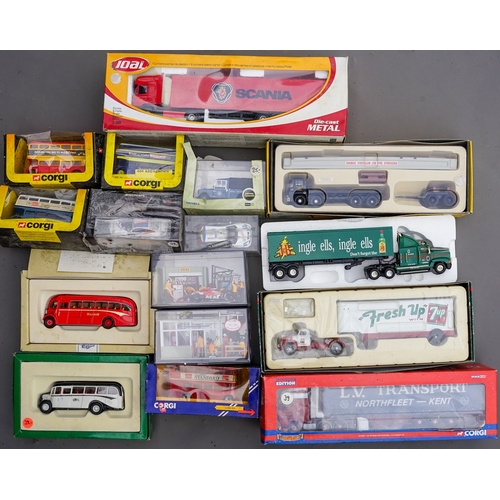 557 - 3 boxes of Joel, Corgi, Minichamps boxed diecast collection.  Boxes af