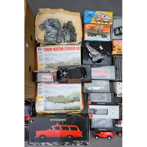 564 - 3 boxes of assorted cars, models, plastic figures etc