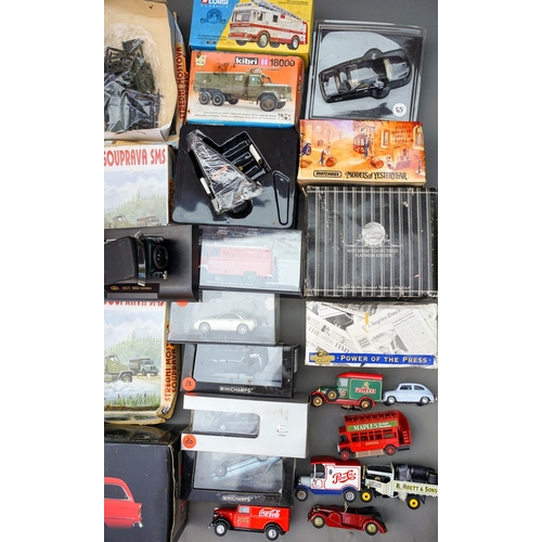 564 - 3 boxes of assorted cars, models, plastic figures etc