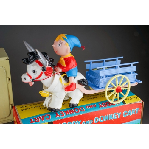 571 - A box of vintage children's toys and other juvenalia, including a boxed OK of Hong Kong 'Noddy and D... 