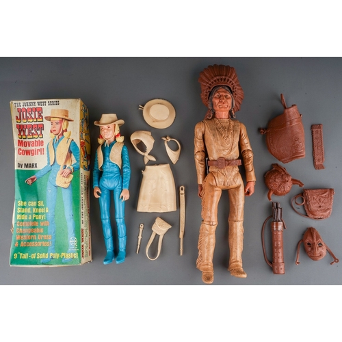 576 - A boxed Louis Marx & Co 'The Johnny West Series Josie West Movable Cowgirl', complete with accessori... 