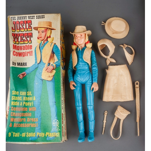 576 - A boxed Louis Marx & Co 'The Johnny West Series Josie West Movable Cowgirl', complete with accessori... 