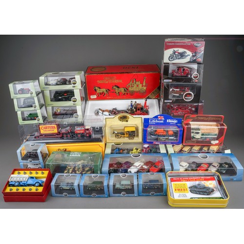 586 - Twenty seven boxed modern die cast vehicles and sets by Corgi, Oxford, Matchbox, Lledo, etc, include... 