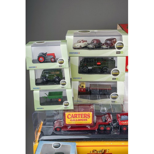 586 - Twenty seven boxed modern die cast vehicles and sets by Corgi, Oxford, Matchbox, Lledo, etc, include... 