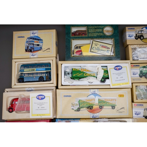 593 - Nineteen boxed Corgi Classics lorries, trucks, coaches, etc, includes a small number of sets, includ... 