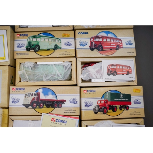 593 - Nineteen boxed Corgi Classics lorries, trucks, coaches, etc, includes a small number of sets, includ... 