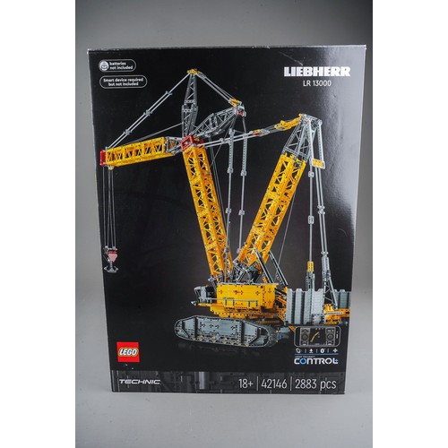 605 - LEGO Technic Liebherr Crawler Crane LR 13000 RC Set 42146, constructed, with box and instructions, a... 