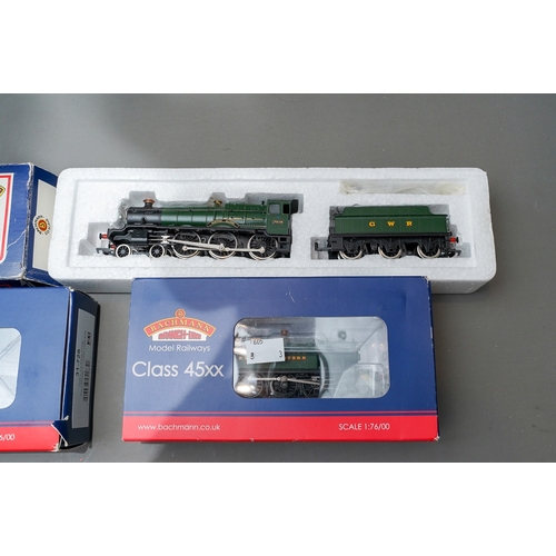 615 - Assorted boxed 00 gauge Bachmann trains to include: 7800 Torquay Manor GWR, City Class 3708 Killarne... 