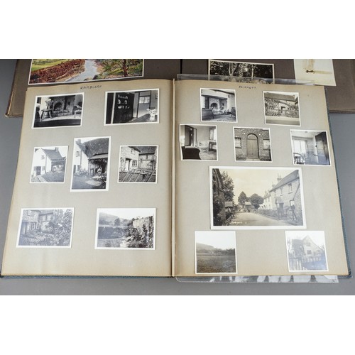 652 - A 1930s photograph album containing topographical black and white photographs, postcards etc of SS B... 