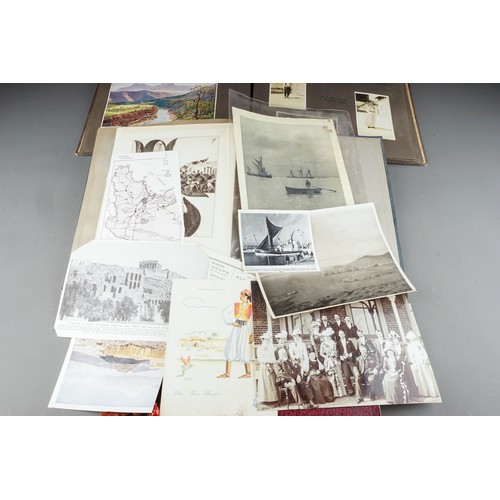 652 - A 1930s photograph album containing topographical black and white photographs, postcards etc of SS B... 