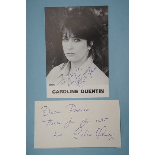 653 - Autographs, a folder containing approximately one hundred signed publicity cards, photographs and le... 