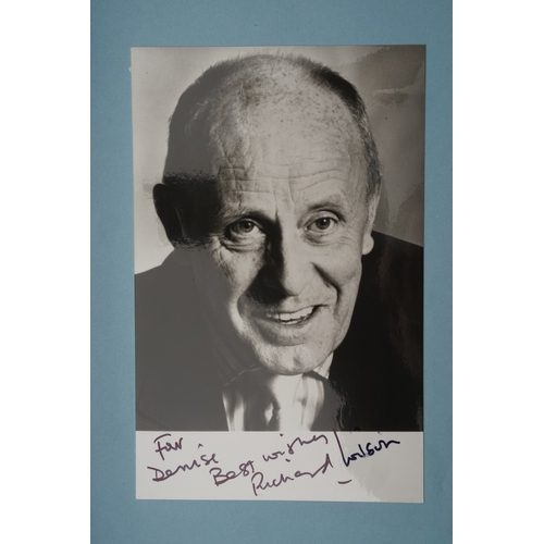 653 - Autographs, a folder containing approximately one hundred signed publicity cards, photographs and le... 