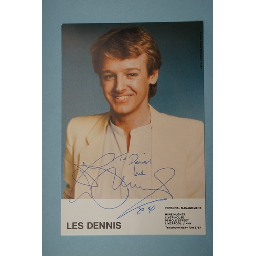 653 - Autographs, a folder containing approximately one hundred signed publicity cards, photographs and le... 